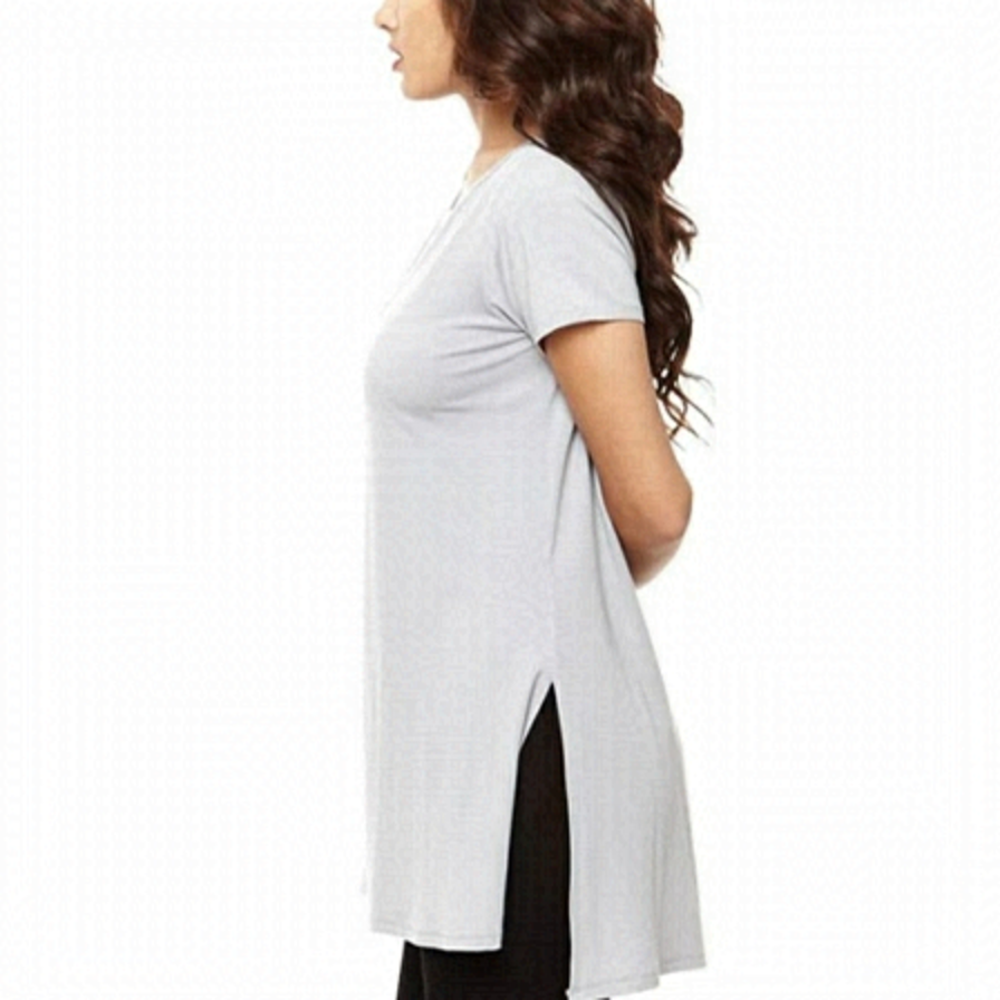 TRIBE Bamboo White Short Sleeve Top Size Small NWT